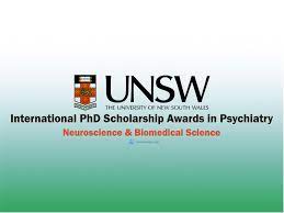 UNSW International PhD Scholarship Awards In Psychiatry, Australia