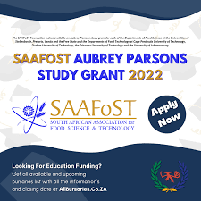 SAAFoST Aubrey Parsons Study Grant South Africa
