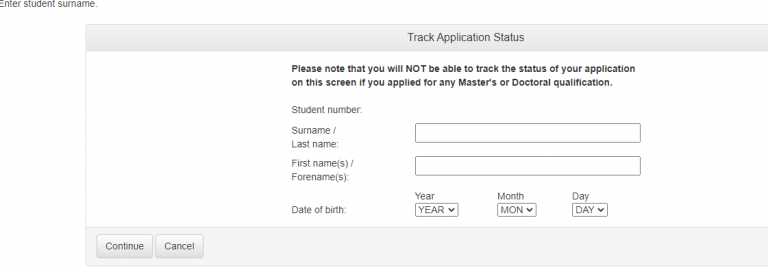 Track UNISA admission Status
