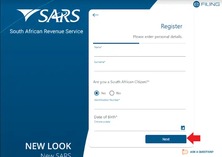 How do I get my SARS tax number online application form?